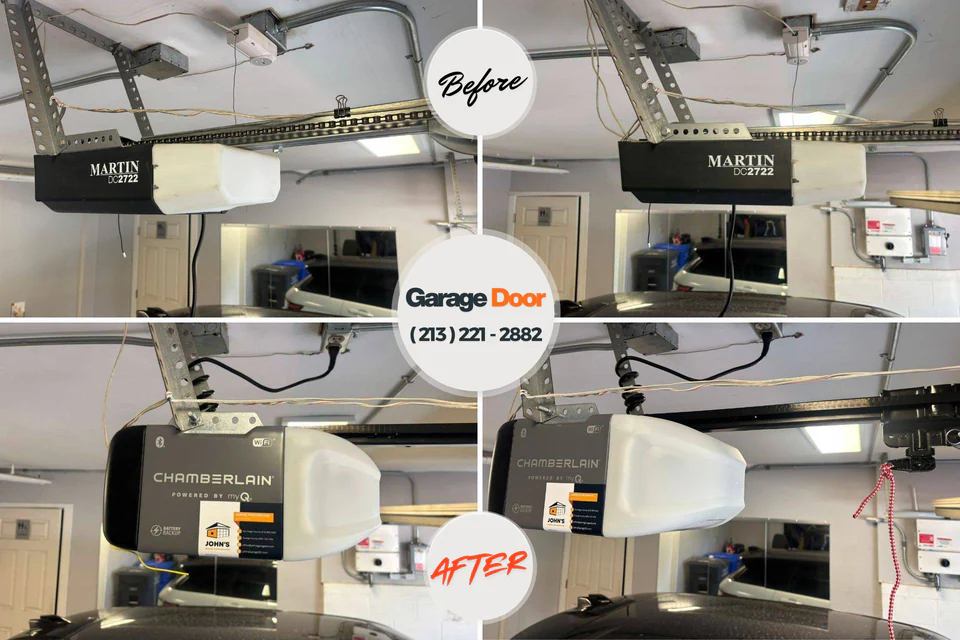 Before and after: garage door repair Dillonvale, OH